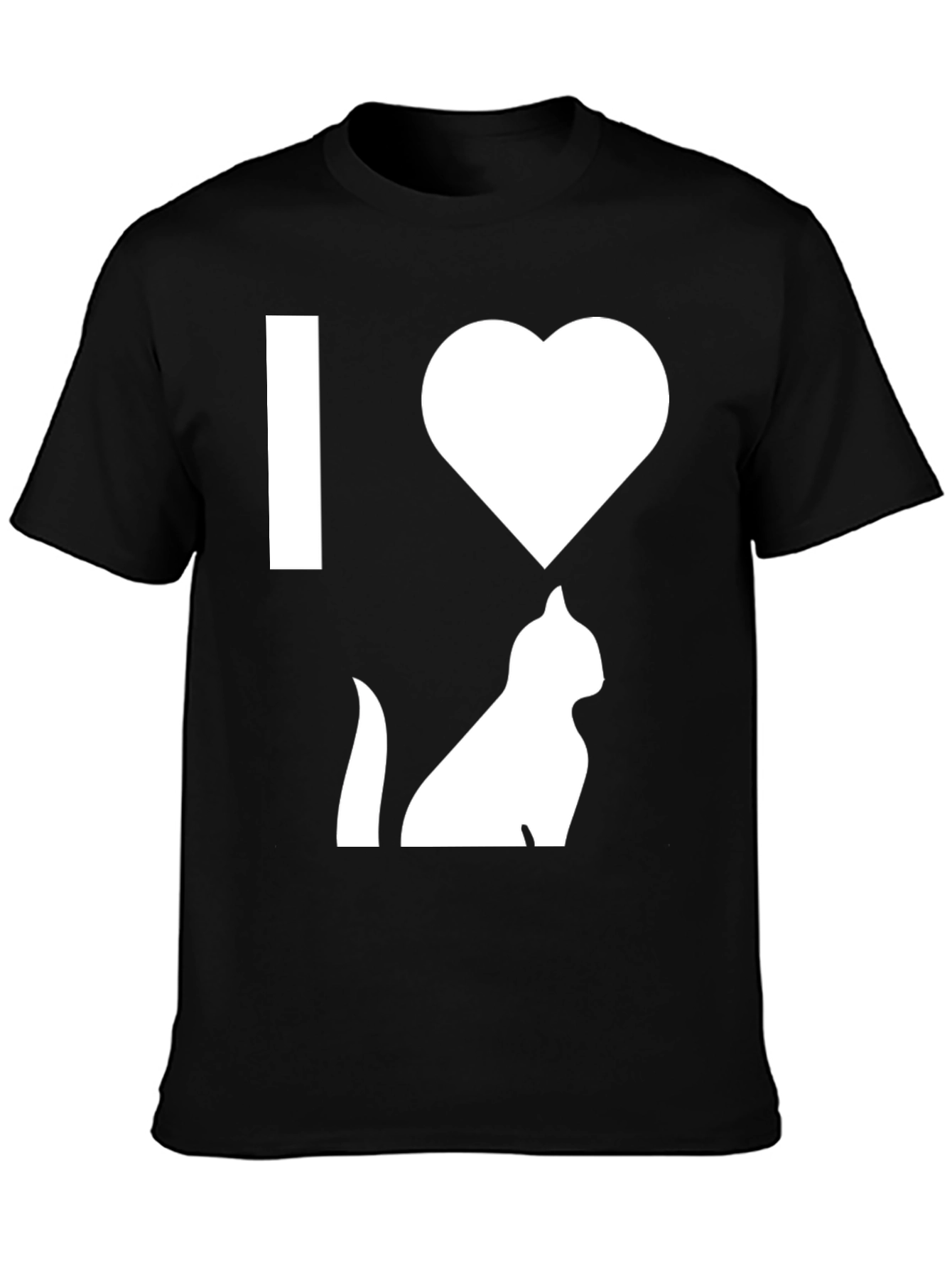 Camiseta Negra Amo los Gatos para Hombre