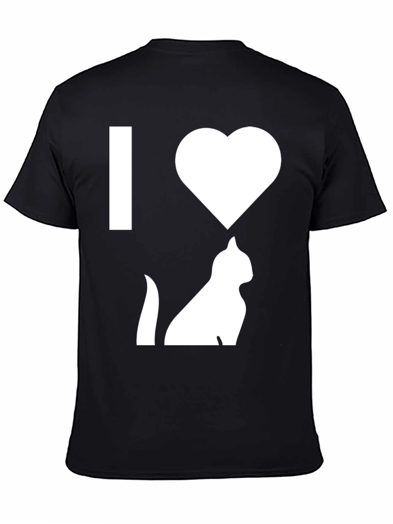 Camiseta Negra Amo los Gatos para Hombre