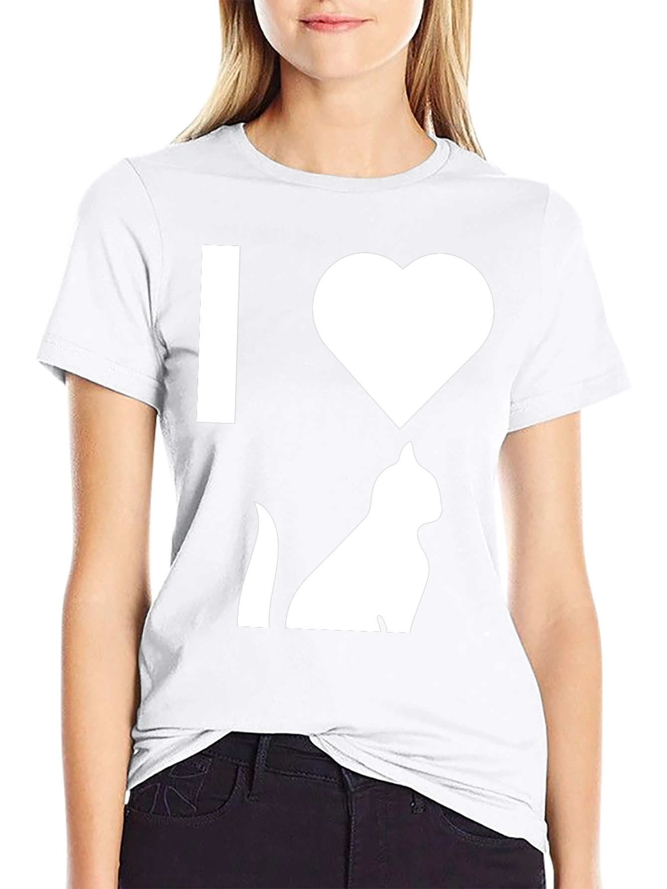 Camiseta Negra Amo los Gatos para Hombre