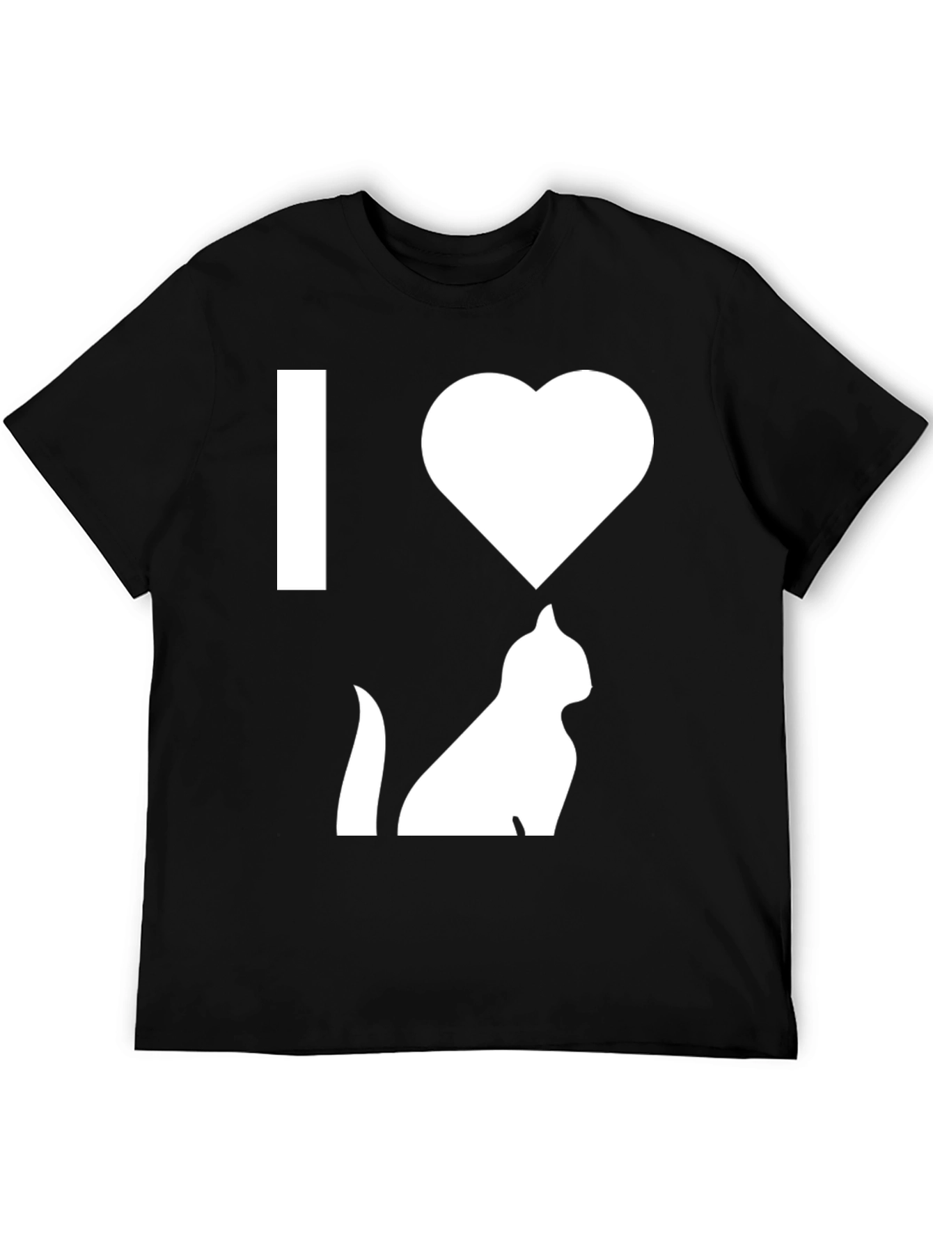 Camiseta Negra Amo los Gatos para Hombre