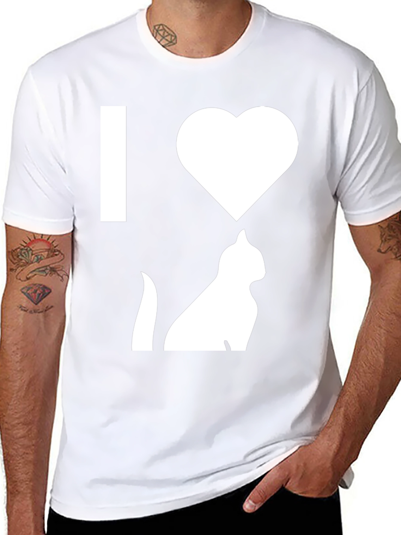 Camiseta Negra Amo los Gatos para Hombre
