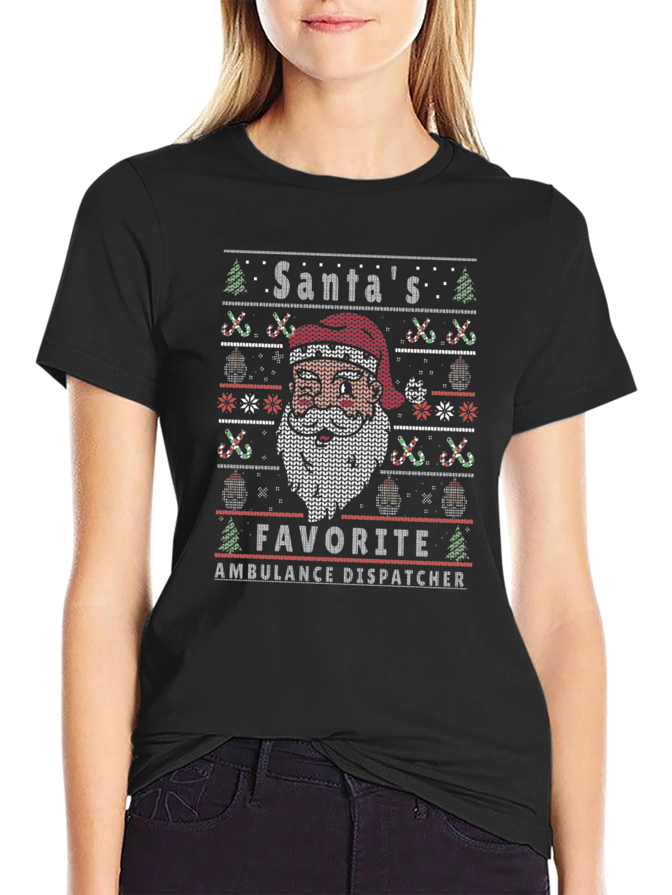 Camiseta Hombre Diseño Navideño Despachador Ambulancias