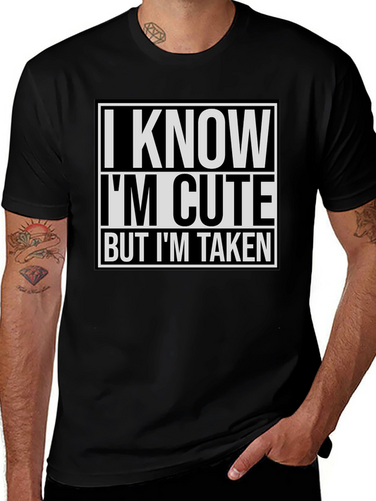 Camiseta Negra Graciosa - Sé que soy lindo pero estoy ocupado