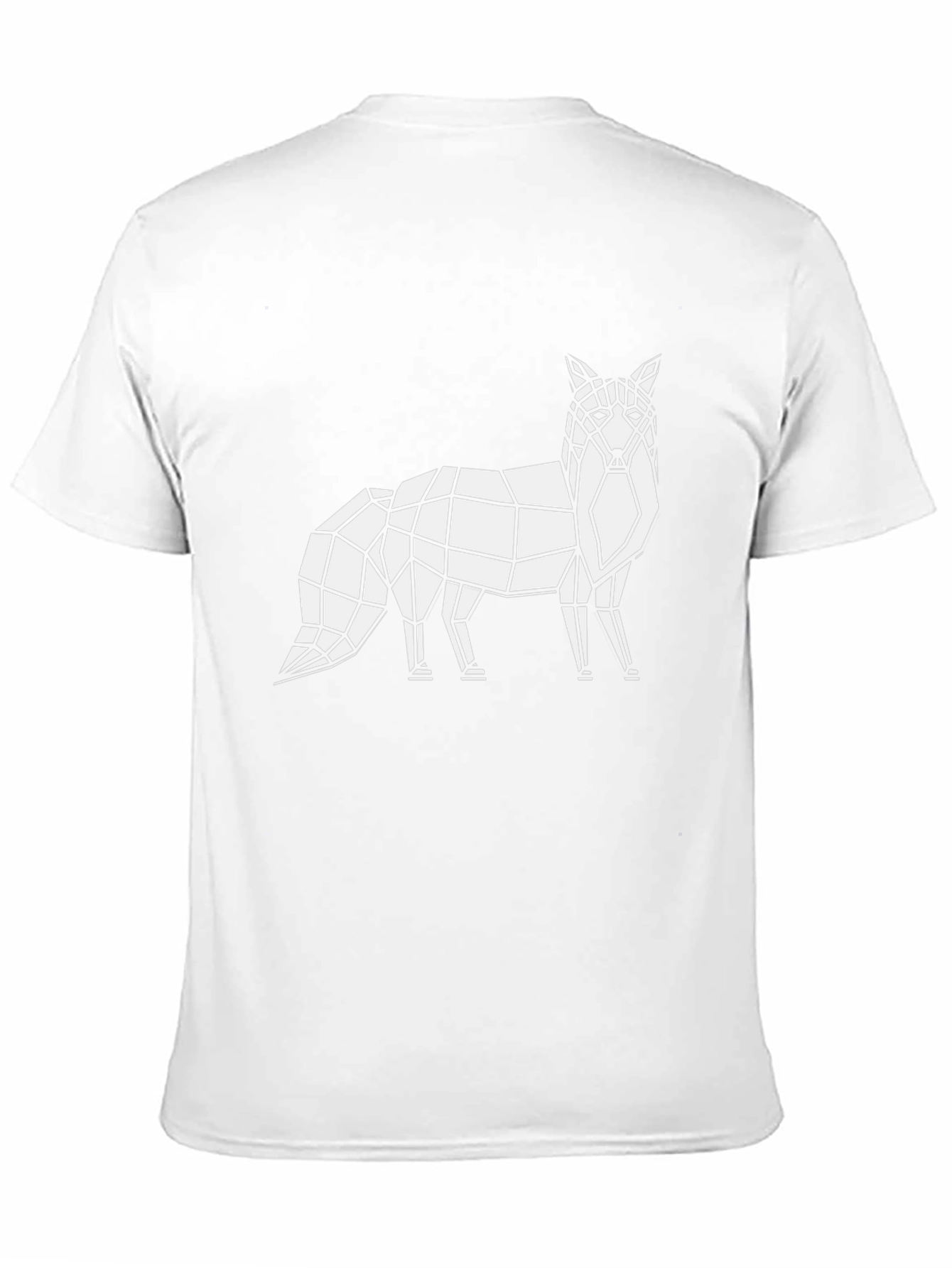 Camiseta Negra con Diseño Geométrico de Zorro