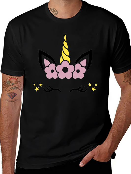 Camiseta Negra Unicornio Floral
