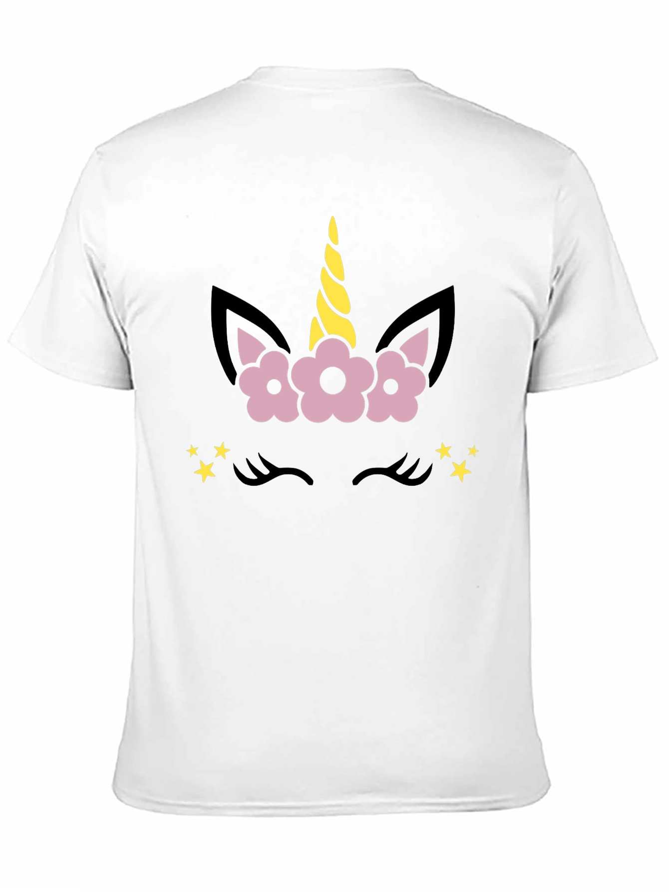 Camiseta Negra Unicornio Floral