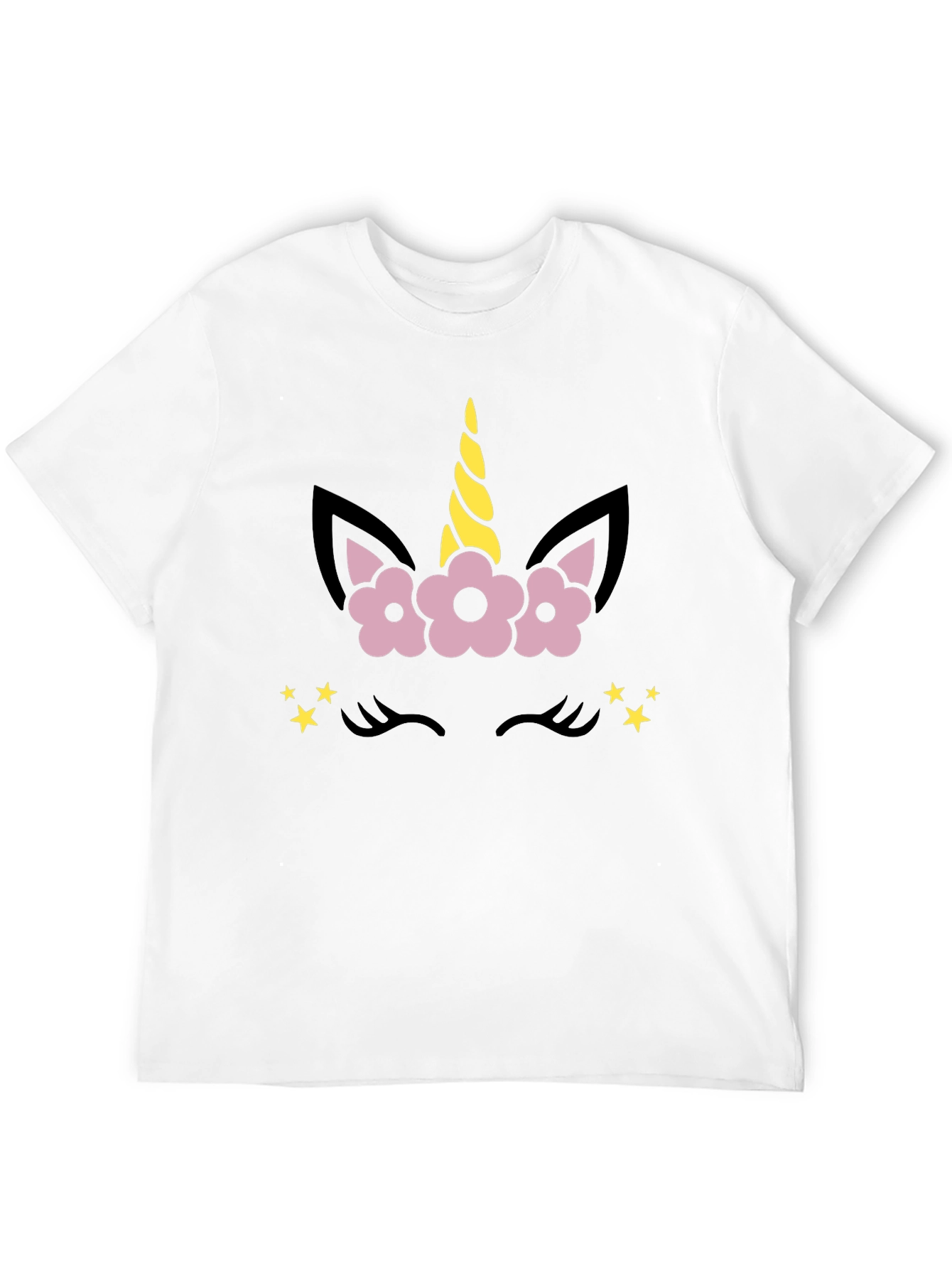 Camiseta Negra Unicornio Floral