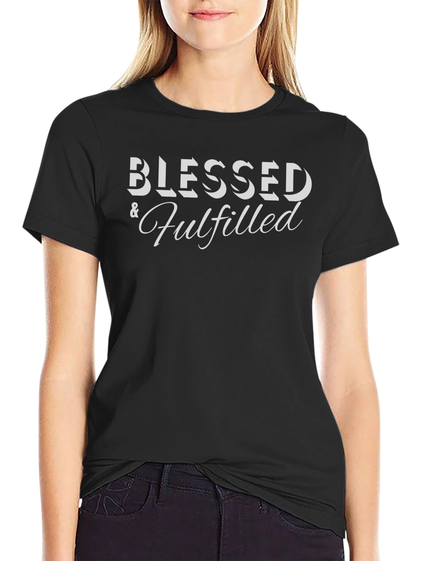 Camiseta Negra: Bendecido y Cumplido