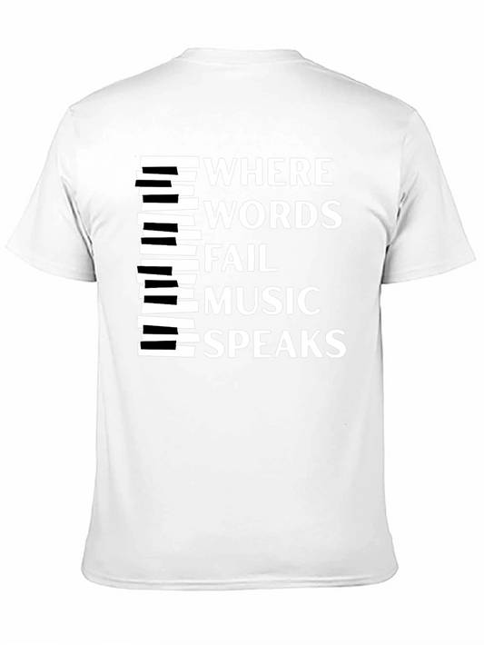 Camiseta Negra con Diseño Musical Inspirador
