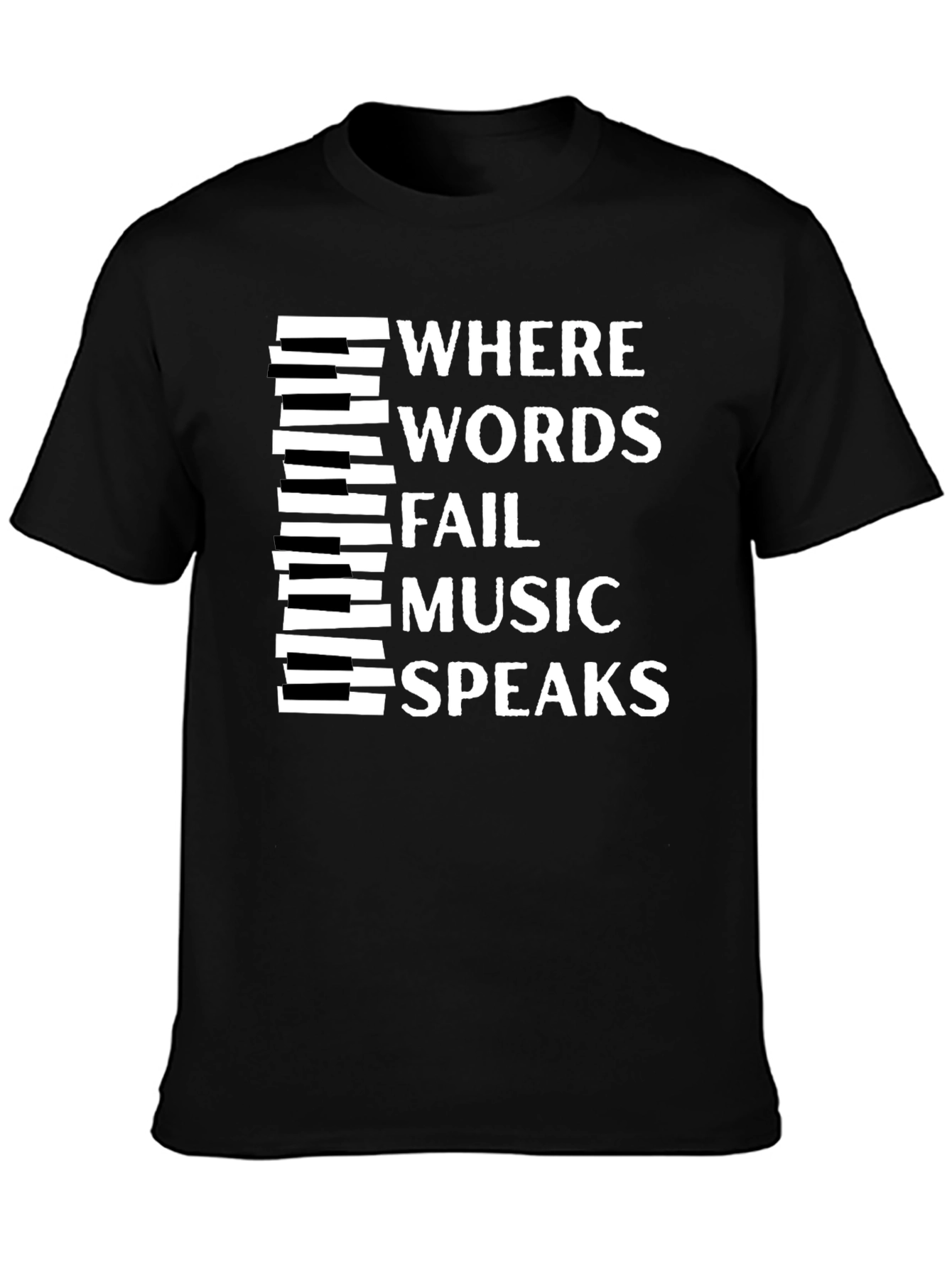 Camiseta Negra con Diseño Musical Inspirador