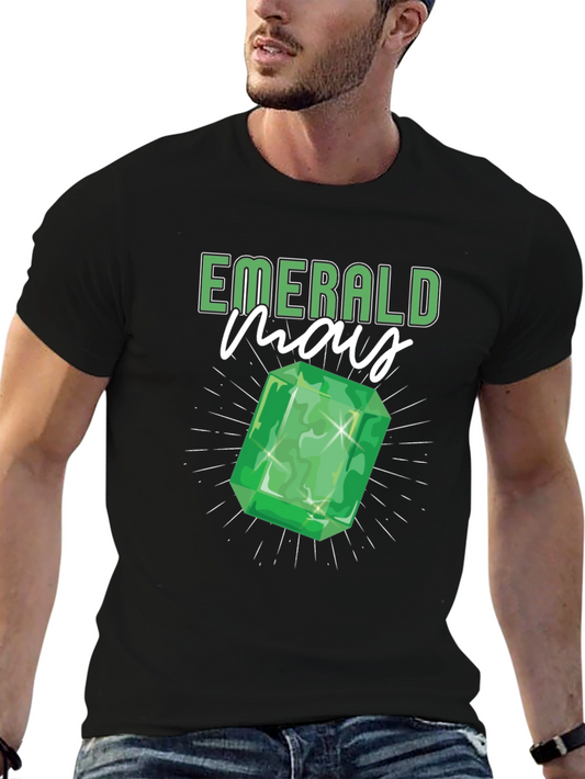 Camiseta Negra Emerald May con Diseño de Gema