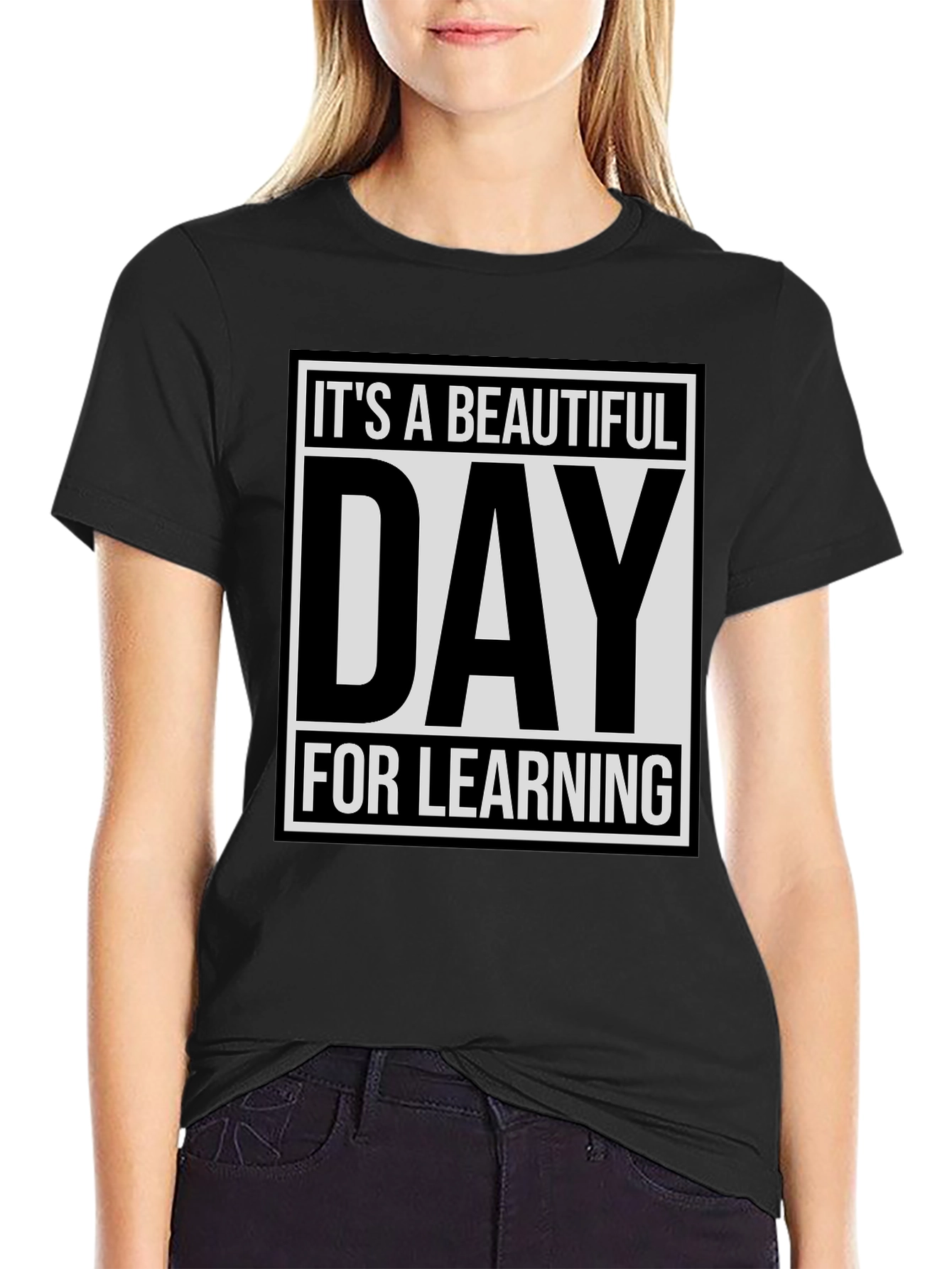 Camiseta Negra: ¡Es un Día Hermoso para Aprender!