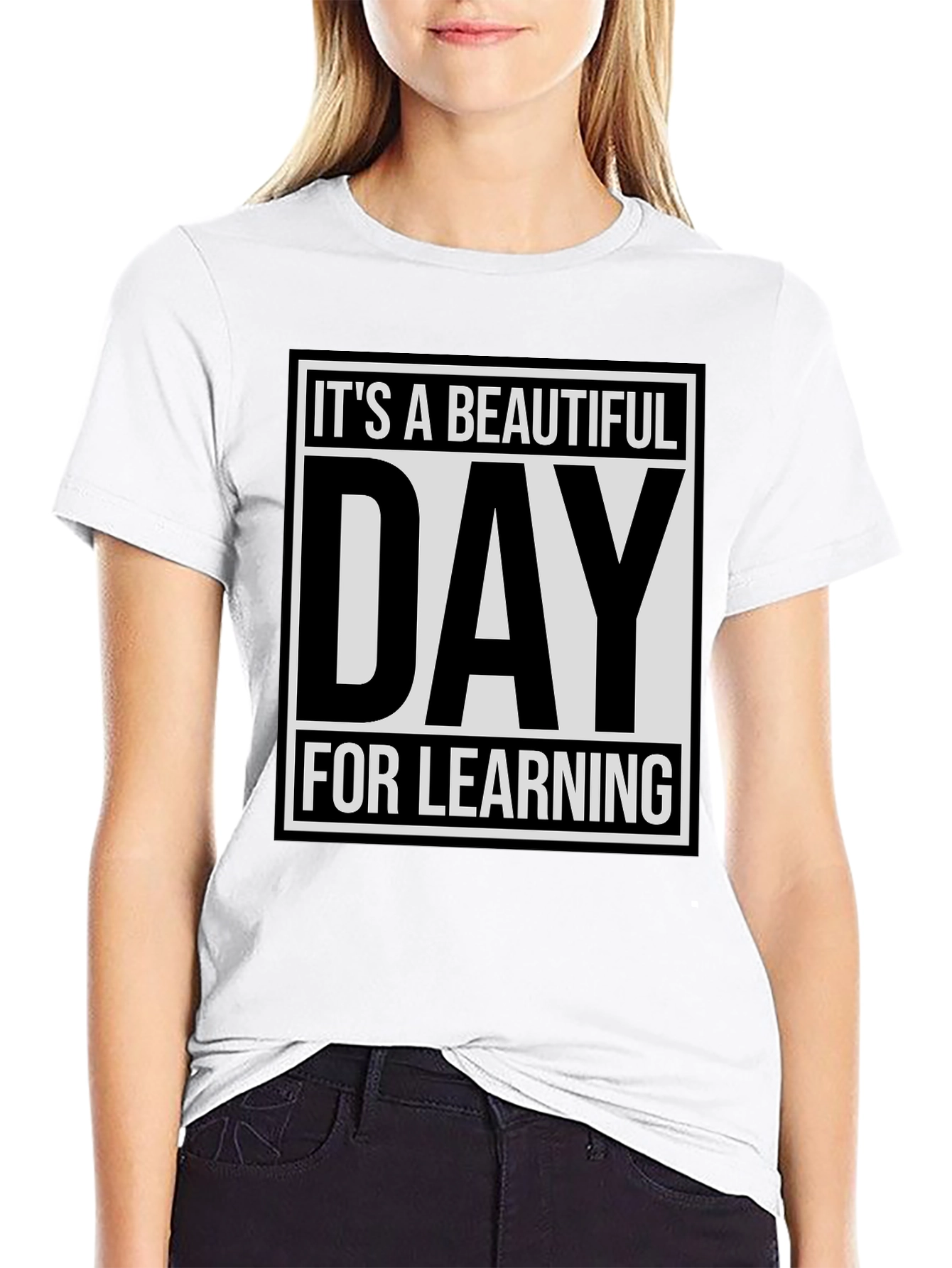 Camiseta Negra: ¡Es un Día Hermoso para Aprender!