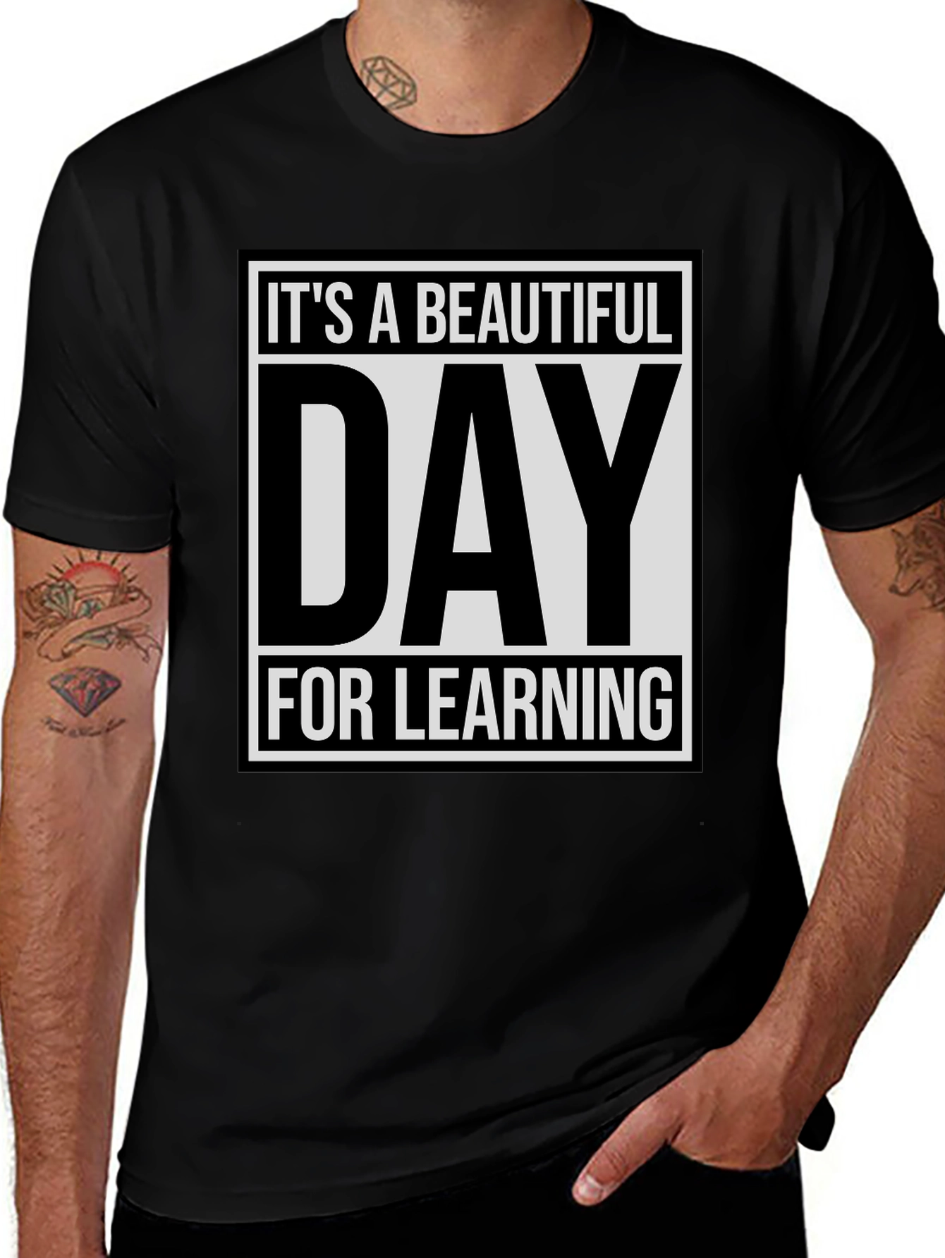 Camiseta Negra: ¡Es un Día Hermoso para Aprender!
