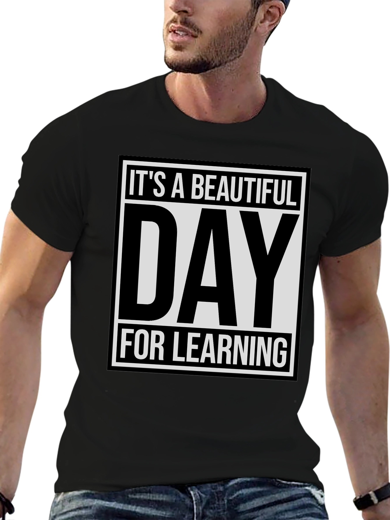 Camiseta Negra: ¡Es un Día Hermoso para Aprender!