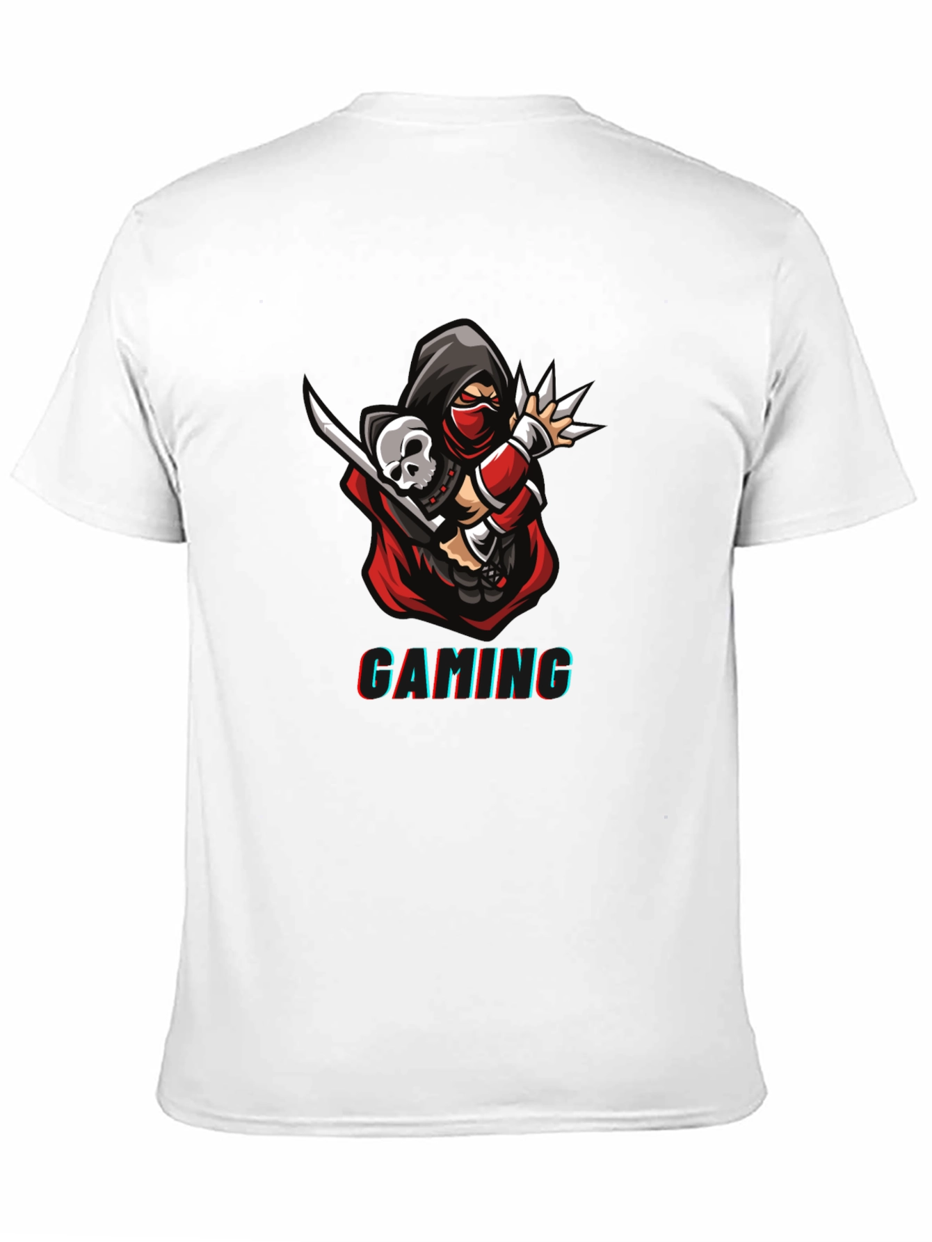 Camiseta Negra Estampada Gaming Ninja