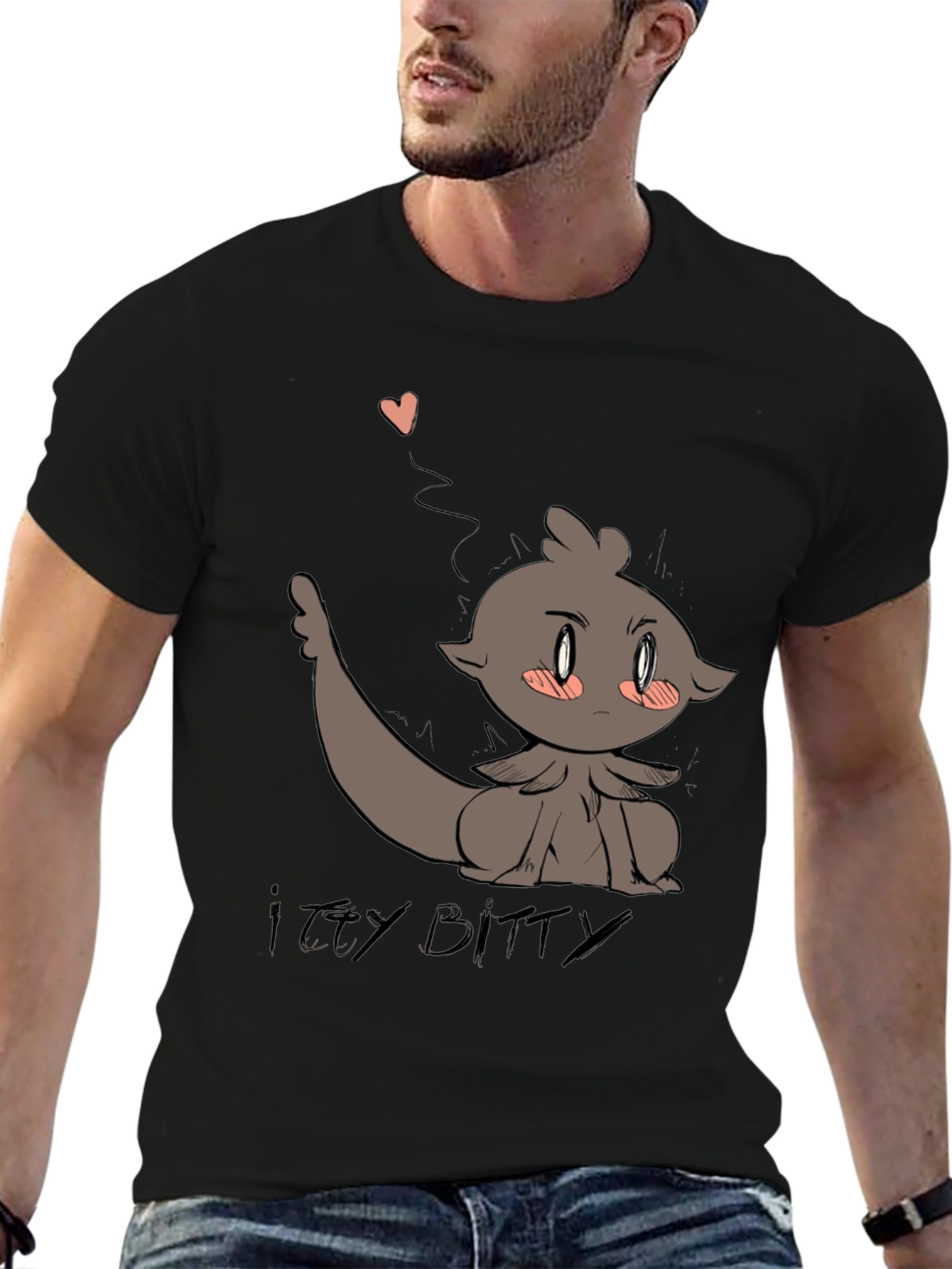 Camiseta Negra con Diseño Animado Itzy Bitty