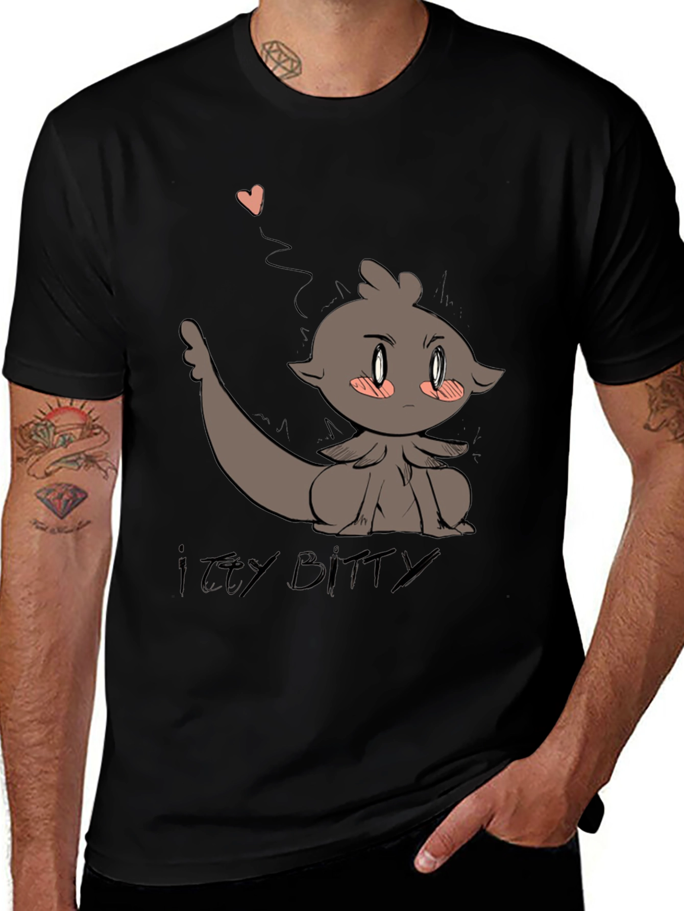 Camiseta Negra con Diseño Animado Itzy Bitty