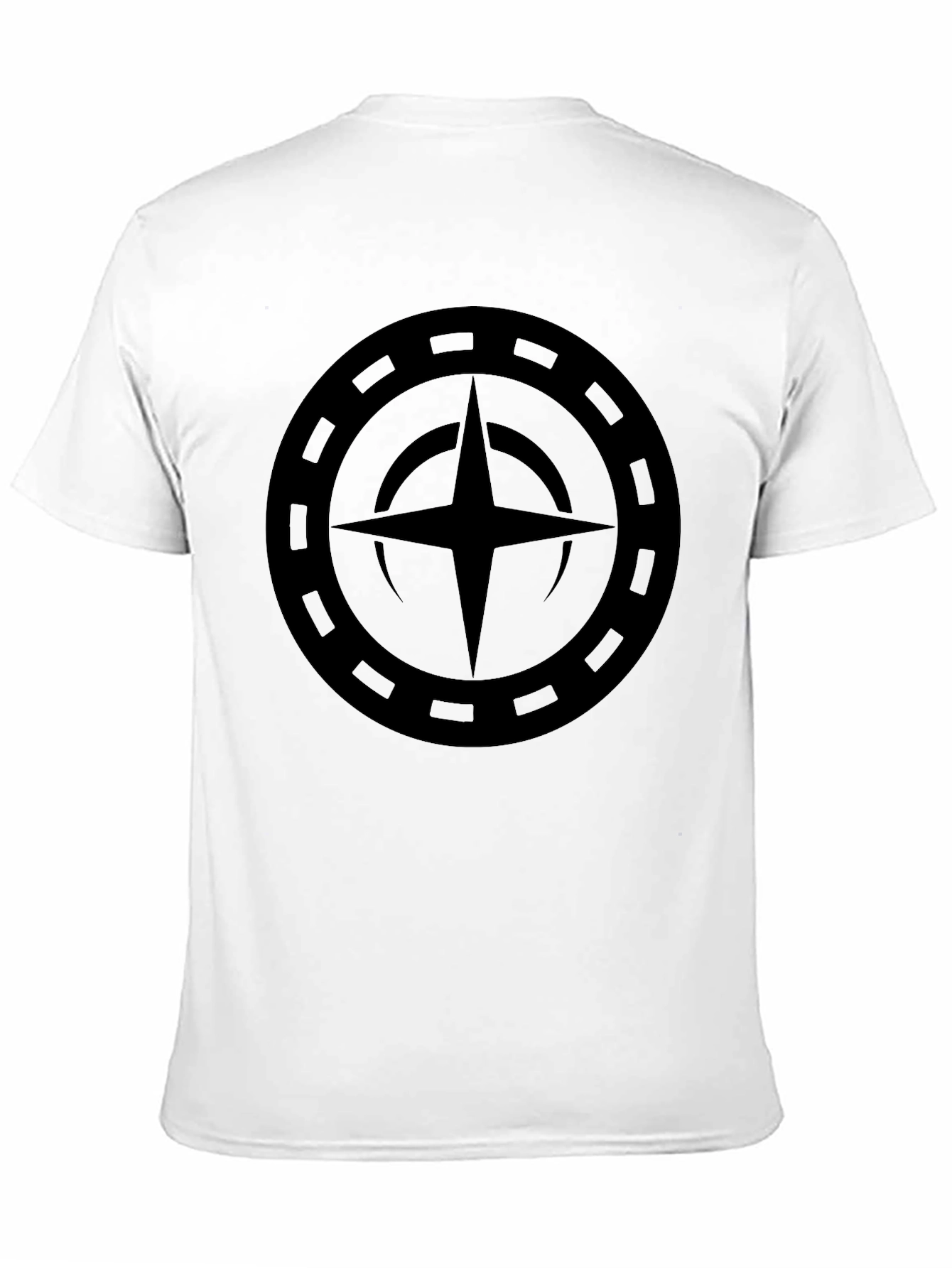Camiseta Negra con Diseño Circular Estrellado