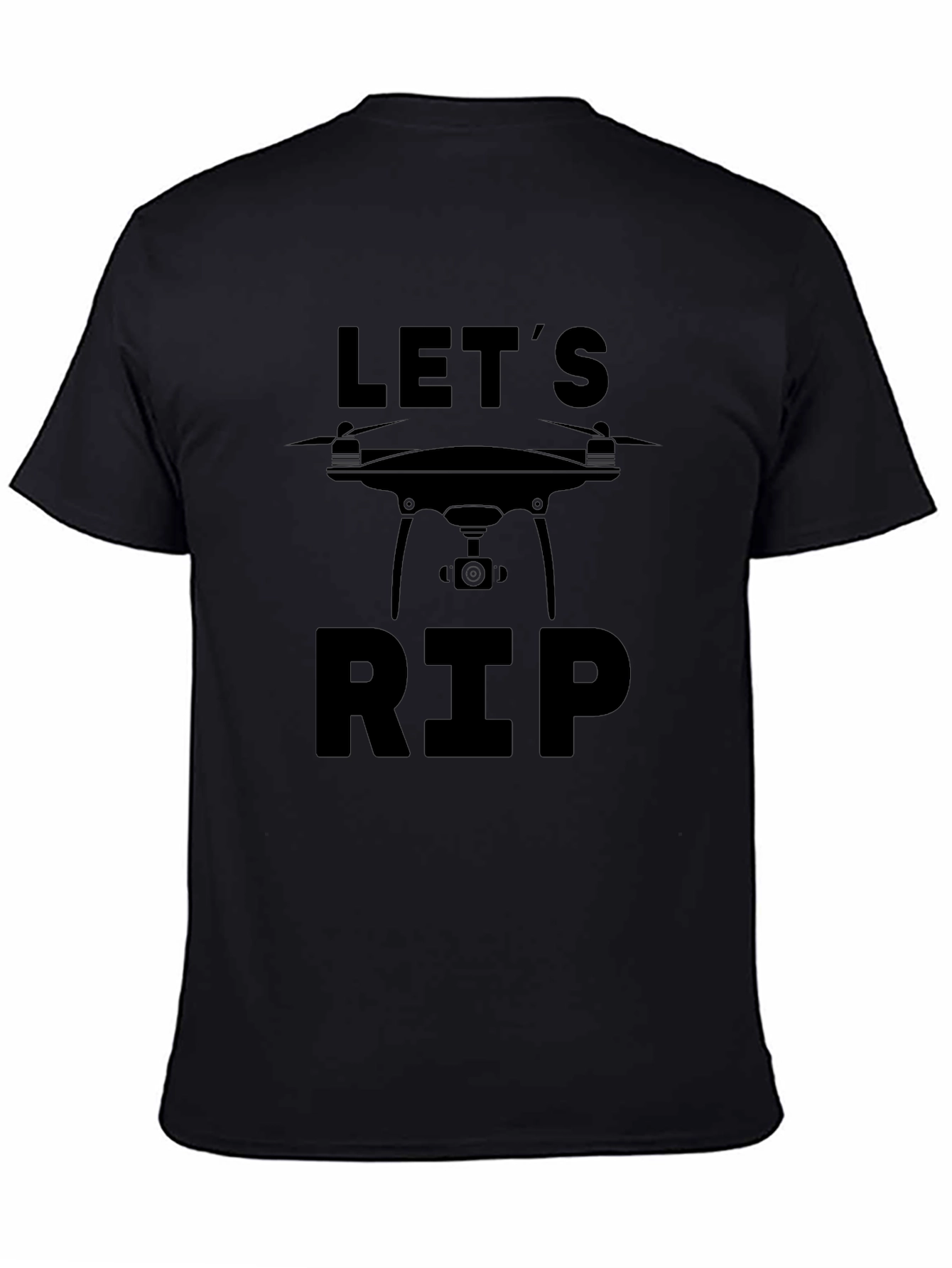 Camiseta Negra Lets RIP para Amantes de Drones