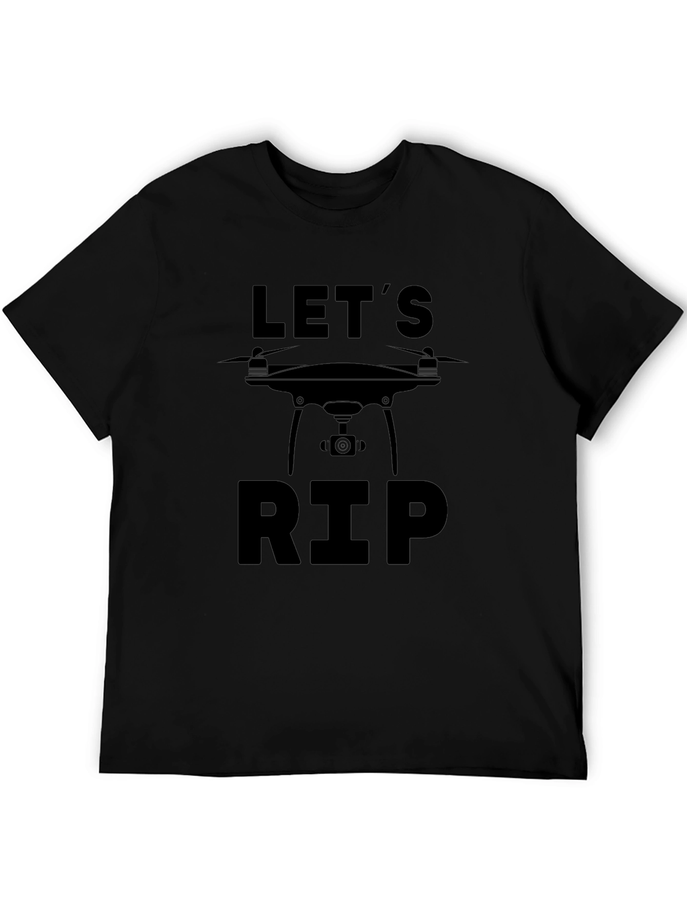 Camiseta Negra Lets RIP para Amantes de Drones