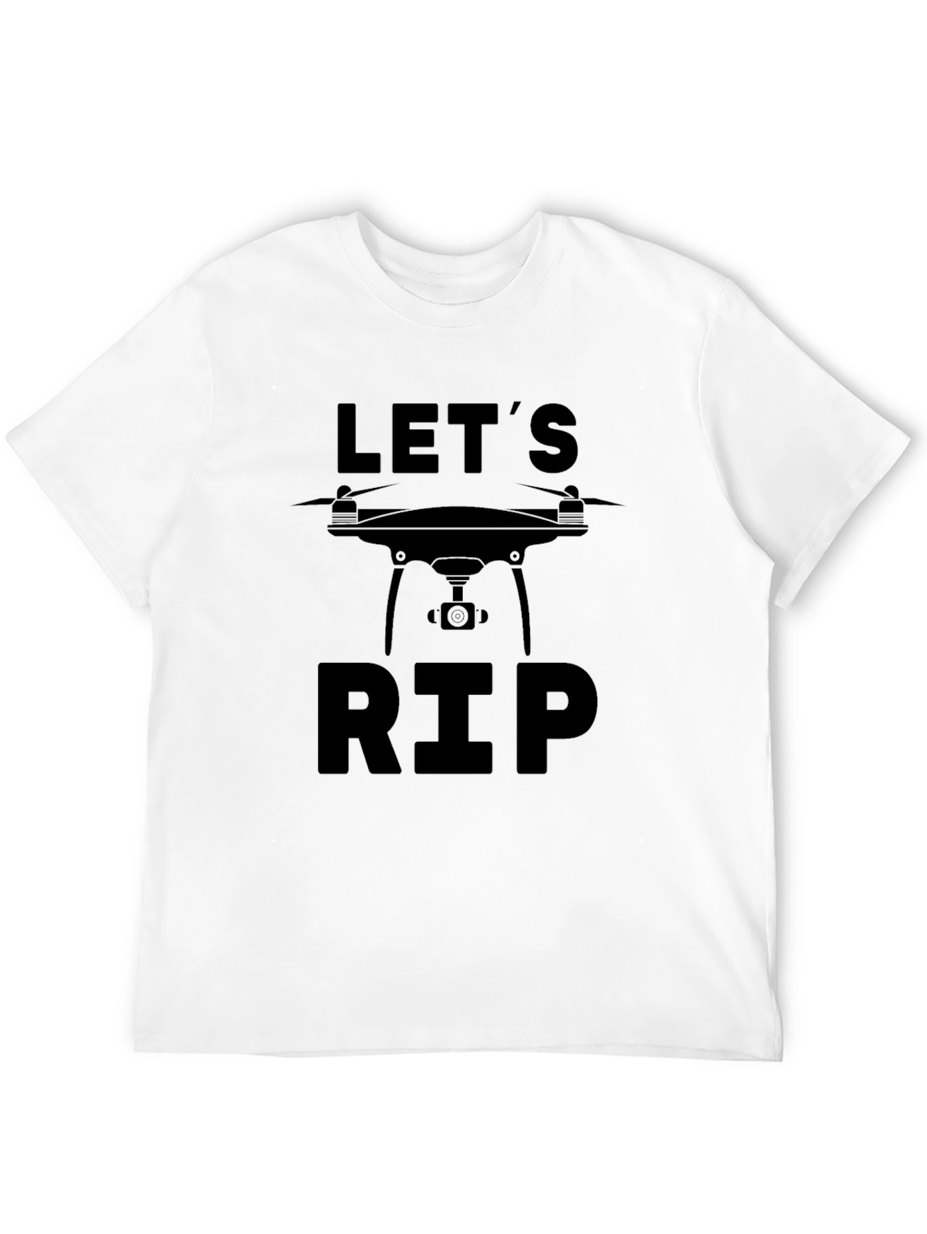 Camiseta Negra Lets RIP para Amantes de Drones