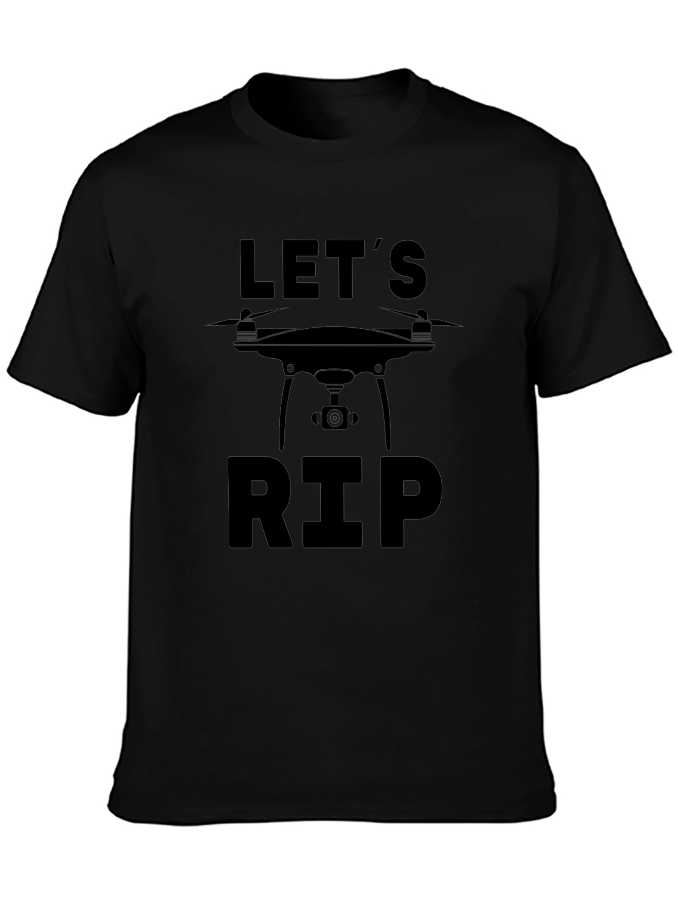 Camiseta Negra Lets RIP para Amantes de Drones