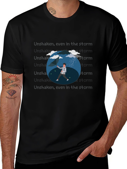 Camiseta Negra con Diseño de Lluvia