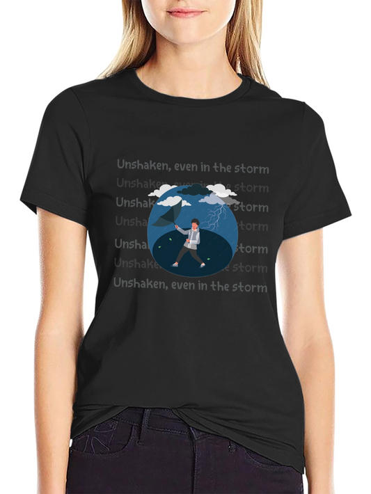 Camiseta Negra con Diseño de Lluvia