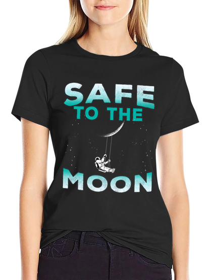 Camiseta Negra Safe to the Moon Unisex