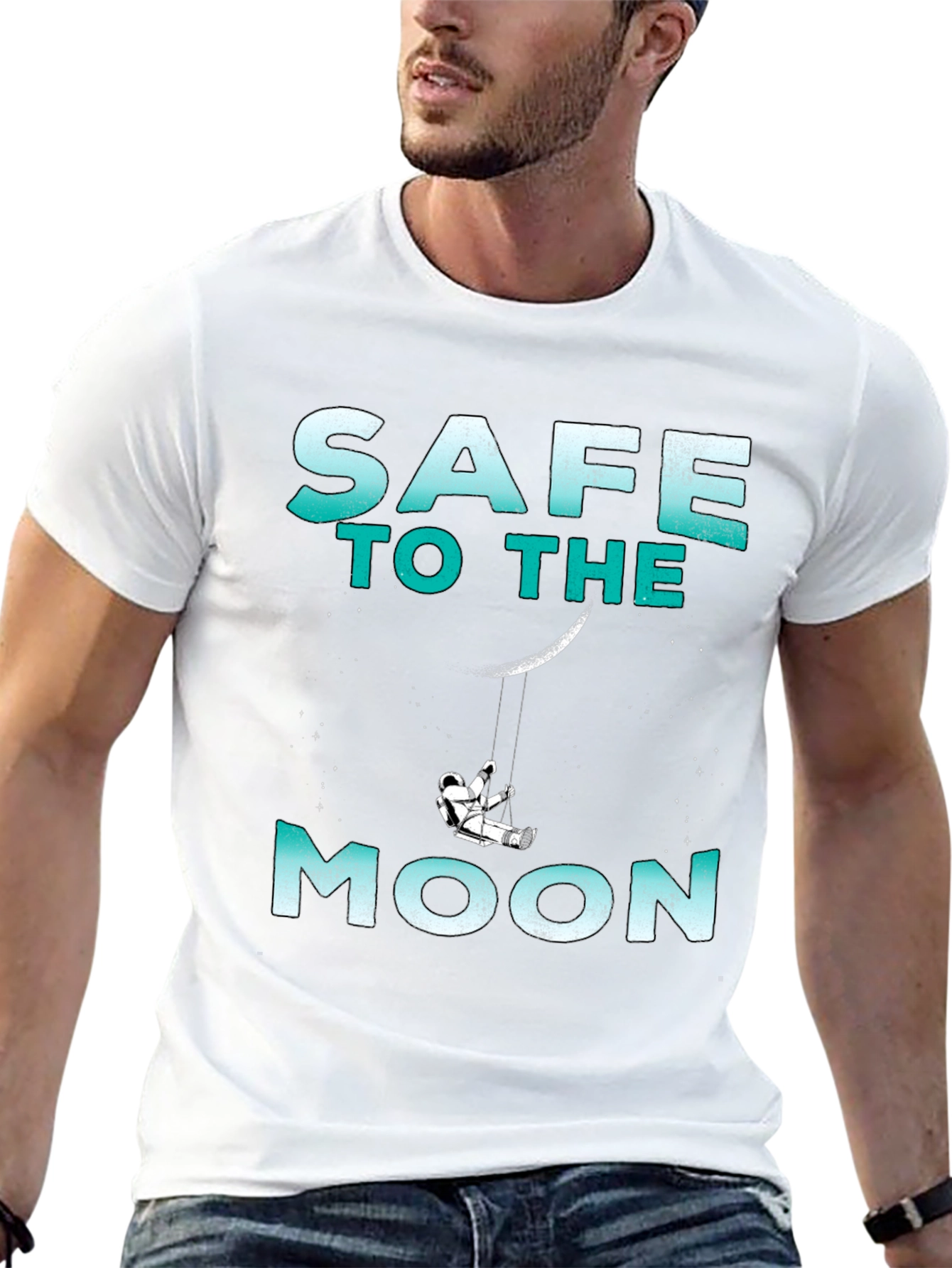 Camiseta Negra Safe to the Moon Unisex