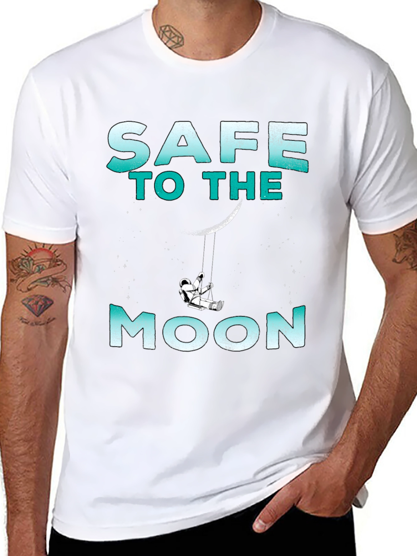 Camiseta Negra Safe to the Moon Unisex
