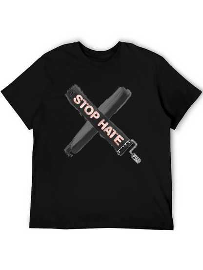 Camiseta Stop Hate Unisex Casual Algodón