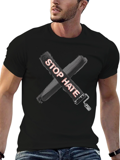 Camiseta Stop Hate Unisex Casual Algodón