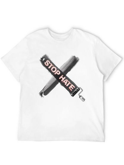 Camiseta Stop Hate Unisex Casual Algodón