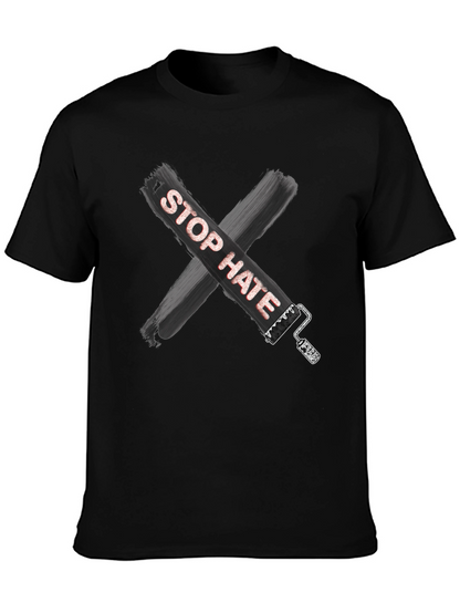 Camiseta Stop Hate Unisex Casual Algodón