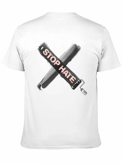 Camiseta Stop Hate Unisex Casual Algodón