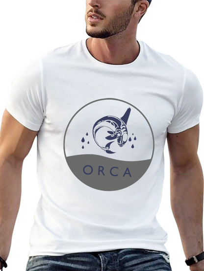 Camiseta Negra con Diseño de Orca Tribal