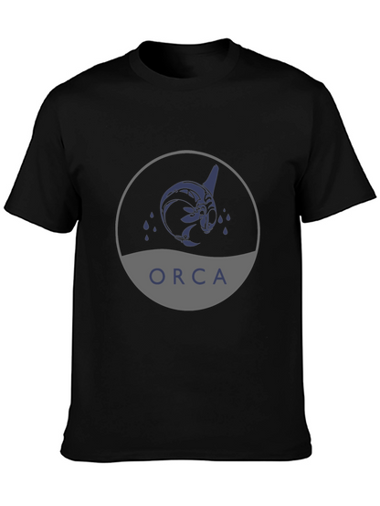 Camiseta Negra con Diseño de Orca Tribal