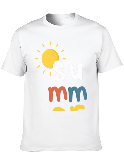 Camiseta Negra de Verano con Diseño de Sol