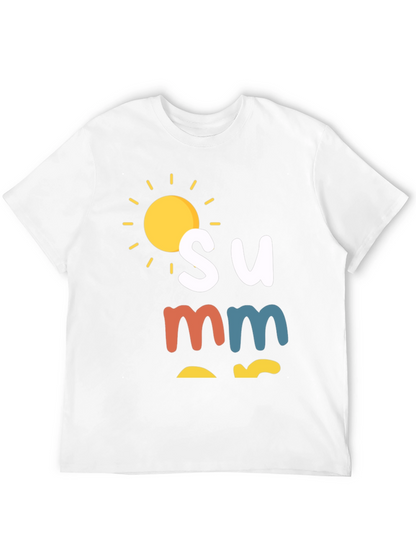 Camiseta Negra de Verano con Diseño de Sol