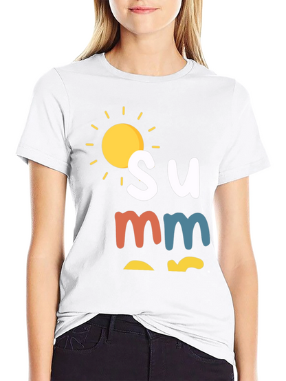 Camiseta Negra de Verano con Diseño de Sol