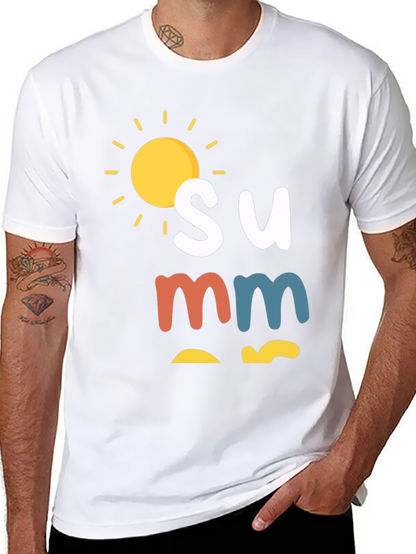 Camiseta Negra de Verano con Diseño de Sol