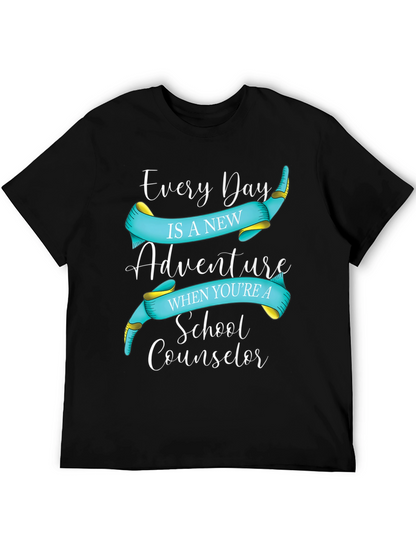 Camiseta Negra Aventura de Consejero Escolar