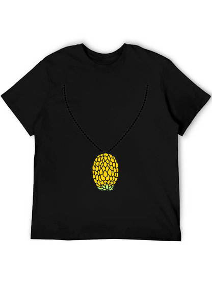 Camiseta Negra con Colgante de Piña