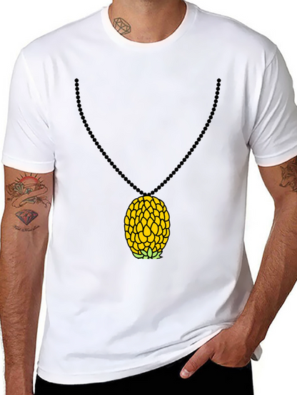 Camiseta Negra con Colgante de Piña