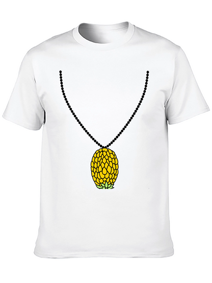 Camiseta Negra con Colgante de Piña