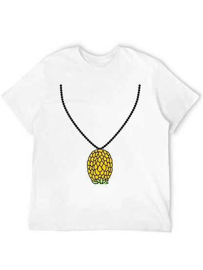 Camiseta Negra con Colgante de Piña