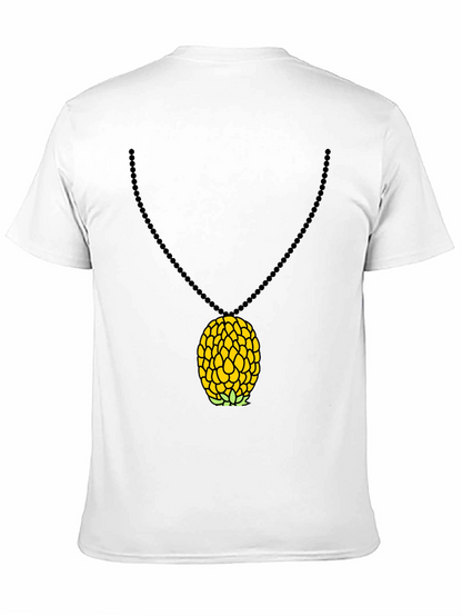Camiseta Negra con Colgante de Piña