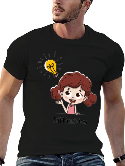 Camiseta Negra Estampada Girl Idea